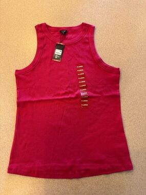 Express Hot Pink Ribbed Tank Top